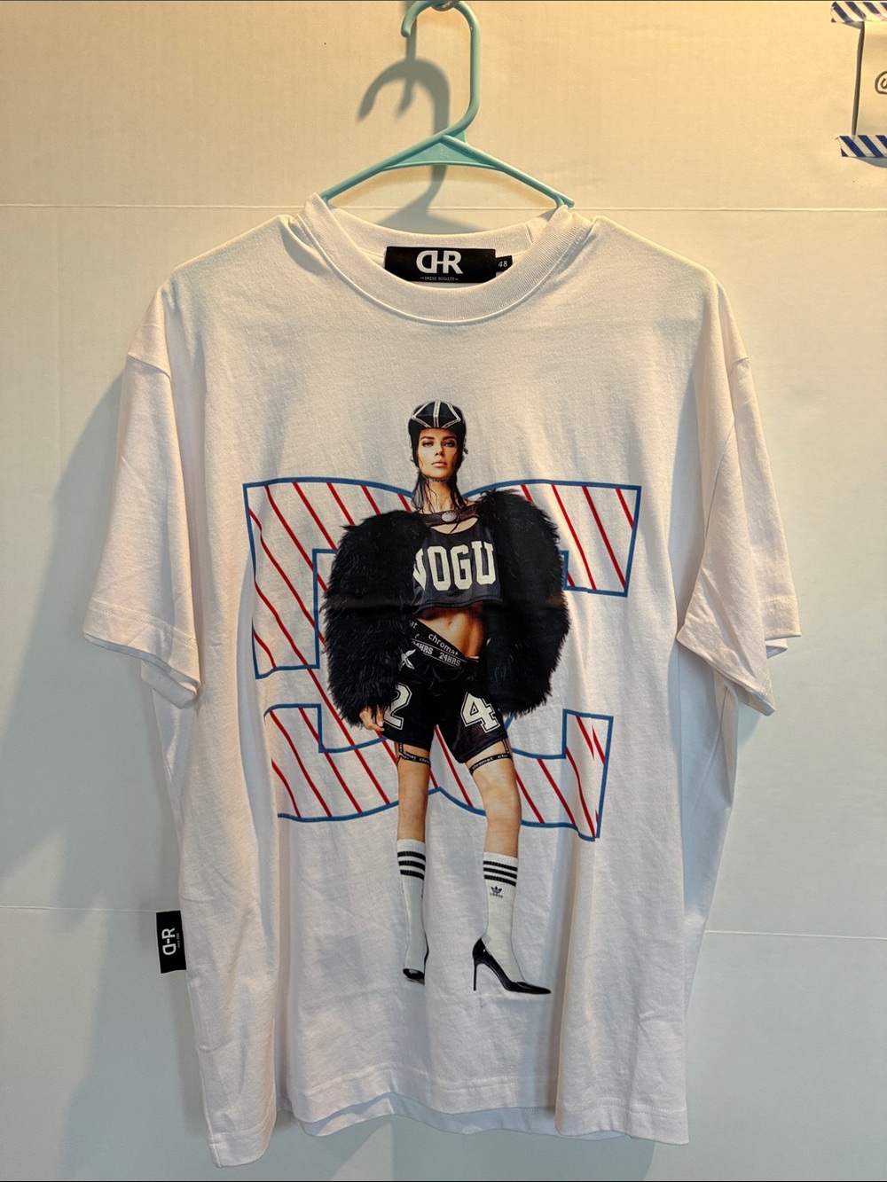 Royalty For Me White Graphic Tee with Black and Red Print